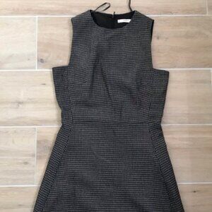 Robe trapèze marron style pied-de-poule/Brown Houndstooth A-Line Dress, Chic